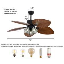 52 Tropical Ceiling Fan Light Outdoor