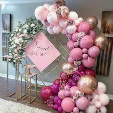 hot pink 4d rose gold balloon garland