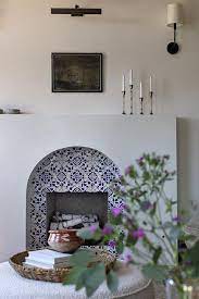 White Plaster Fireplace Design Ideas