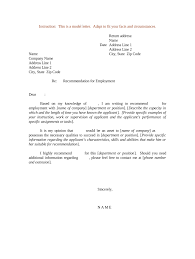 letter of recommendation template doc