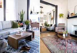 coordinate rugs in an open floor plan