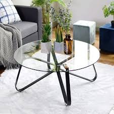 Make a statement with one in marble, gold or wood. Fitathome Round Tempered Glass Coffee Table Nordic Minimalist Sofa Table Modern Side Table End Table With Iron Black Base For Home Living Room Patio Garden 80cm 80cm 40cm Buy Online In Antigua And Barbuda At