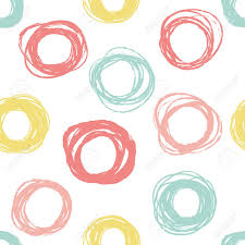 Simple Seamless Pattern With Circles In Pastel Colors Background
