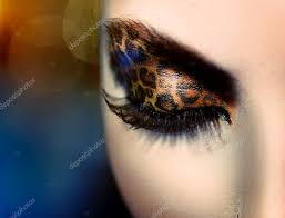 holiday leopard makeup stock photo