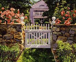 White Picket Fence Gate Painting By