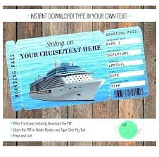 Printable Cruise Vacation Surprise Ticket Boarding Pass