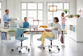 Combining expandable desktops, filing cabinets, bookcases, and multipurpose storage. Get Together Desk Bench Desks Collaboration Desks Modular Office Furniture Office Desk Designs Desk