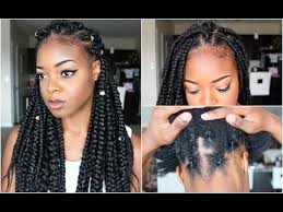 To achieve this look, gather the section of your. Jumbo Box Braids Rubberband Method Quick Easy Ify Yvonne Youtube Box Braids Pictures Jumbo Box Braids Box Braids