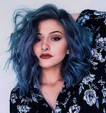 It looks best when the hair is parted in the middle and would suit both medium and short hair. 21 Blue Hair Ideas That You Ll Love Pricheski Idei Prichesok Cvetnye Pricheski