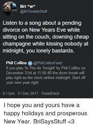 Donald fagan talked about the haitian divorce in a 1976 interview with sounds. Listen To A Song About A Pending Divorce On New Years Eve While Sitting On The Couch Downing Cheap Champagne While Kissing Nobody At Midnight You Lonely Bastards Phil Collins Philcollinsfeed If You