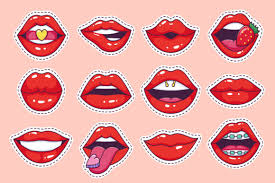 lips pop art stickers graphic by winwin