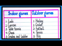 indoor games outdoor games indoor