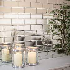 200x75 Bevelled Mirror Tiles Silver