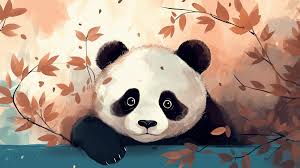 panda bear painting wallpaper