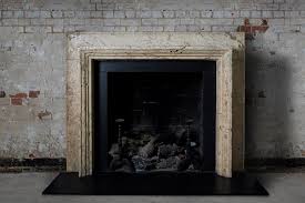 Late 19th C Travertine Fireplace
