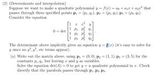 Determinants And Interpolation