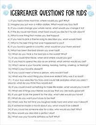 100 fun icebreaker questions for kids