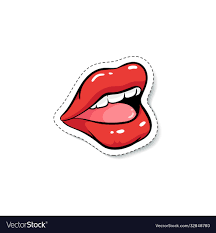 open mouth with red makeup vector image