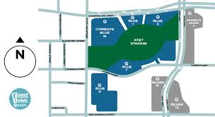 Map Of Parking Near The At T Stadium In Arlington Texas 1