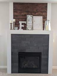 Wood And Tile Fireplace Slate