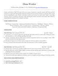 nail technician resume exle