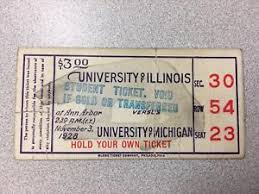 Details About Michigan Vs Illinois 1928 Football Ticket Stub Rare