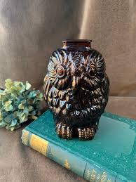 Old Owl 6 25 Brown Glass Coin Bank