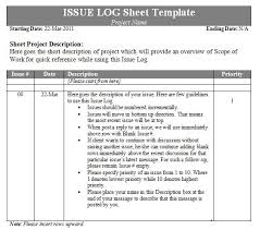 Part 5 issue log form template. Issue Log Template Log Templates