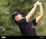 Jung Yeon Lee from South Korea watches her drive on the eighth tee ...