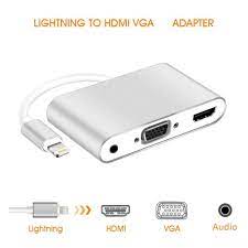 Cáp nối iPhone với đầu dây HDMI hoặc VGA Lightning to HDMI và VGA Audio để  xem máy chiếu tivi cáp HDMI cho iphone chính hãng 630,000đ