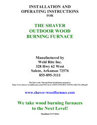 shaver outdoor wood furnace and boiler