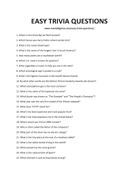 It's like the trivia that plays before the movie starts at the theater, but waaaaaaay longer. 152 Easy Trivia Questions And Answers Anyone Should Know