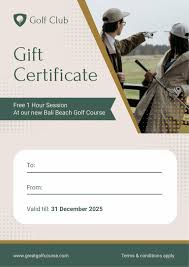 golf gift certificate free cards