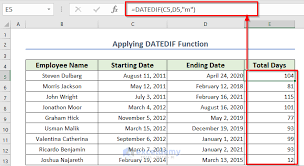excel formula to count days from date