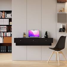 Wall Mounted Desk In Pine Wood Frame Homary