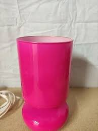 Ikea Lykta Glass Table Lamp Cerise Pink