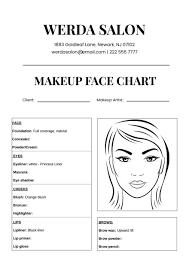 makeup artist face chart in ilrator