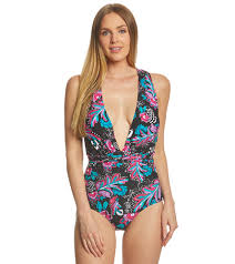 Anne Cole Thats A Wrap Plunge One Piece Swimsuit At Swimoutlet Com Free Shipping