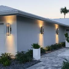 Contemporary outdoor light our contemporary wall sconces are streamlined with a geometric design for modern appeal. 2 Light Wall Sconce Modern Outdoor Lighting Cylinder Up Down Lamp Overstock 31631327