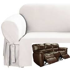 Dual Reclining Sofa Slipcover White