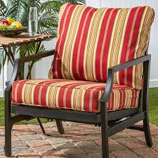 Greendale Home Fashions Roma Stripe Outdoor Deep Seat Cushion Set Red