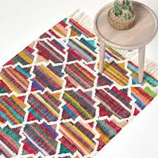 100 cotton chindi kilim pattern rug