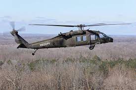 black hawk helicopter flies