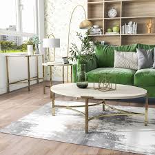 white oval wood coffee table set