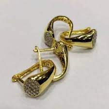 fancy party wear bali gold earrings