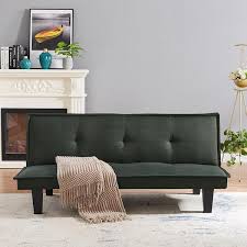 dark grey modern fabric futon sofa bed