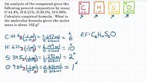 calculate molecular formula from