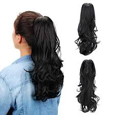 Remeehi Curly Wave Claw Ponytail Hair Extensions Clip In