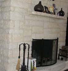 texas white limestone fireplace from
