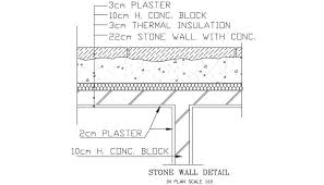 Stone Wall Section Dwg File Cadbull